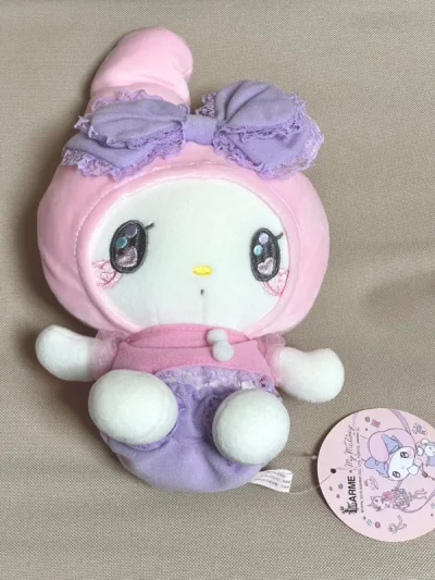 larme美乐蒂联名的娃娃太可爱啦～挖煤姬真的很适合淘煤炉的好价绝版。达菲和雪莉玫的挂件状态也还不错，走竹蜻蜓回来发货一周左右就收到啦，发货之后就坐等收货，体验还是很不错的