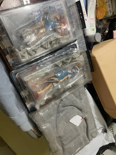 经历了一点波折终于到了，
手办除了香香原本描述就有破损外，其余良好；
衣服很新，质感很好；整体来说还是很满意的