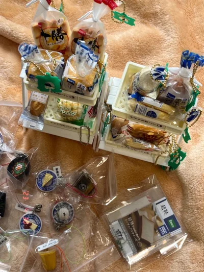 这次走的还是船运，还挺快的，大概在一到两个星期左右。淘了超级多食玩面包和挂件，真的非常逼真啊！还有点点香味，还附带了两个架子放小面包。小玉米杯是角落生物的，里面的小玉米是可以拿出来的，底下有小颗粒，很小但摸起来很舒服哦！图4这个是我找了好久才找到价格合适且是正版的卡...