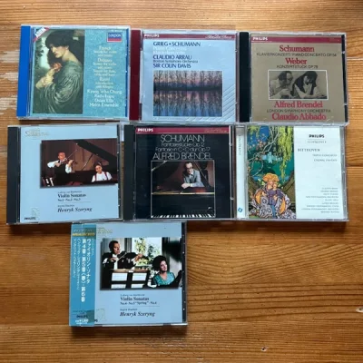 不知不觉，已经淘了9次。一直告诫自己要适可而止，但是刷到版本好价格合适的碟，还是忍不住剁剁剁。这次补上了上次没剁的谢霖海布勒的贝多芬为小提琴和钢琴而做的奏鸣曲，凑齐了全套。飞利浦金线版阿巴多和布伦德尔合作舒曼钢协这张，是三星带花的名盘。舒曼和格里格的钢协，有很多版本...