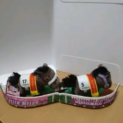 ウマ娘赛高！这次收到的是纯种马收藏的小众系列，带赛道的一套小马，连起来就是一圈，实在太可爱了，感谢挖煤姬，发货快，打包好！十分满意！