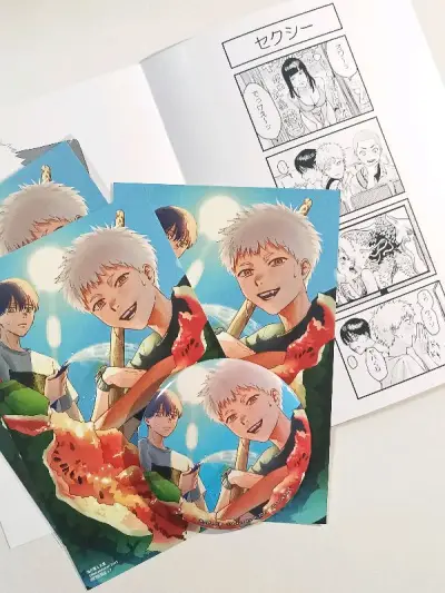 这次物流非常快！！包装依旧很赞，谷子状态都非常好，目前几次购物都非常满意。
光死夏的谷子真的绝美（尖叫）
还收了一个谈浩辉的吧唧，希望能再贩（哭）当时错过了，好想抱盒！！