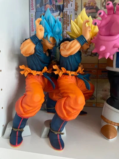 不知道多少单的挖煤姬了，满意很满意！老的一番赏还是很不错的，这次30周年的蹲姿悟空 动作很经典！武道会就不用多说了 已经收了不下十个了 摆在一起看着很舒服呀，挖煤姬继续加油