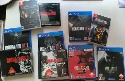 ps2版本还差维罗妮卡和生化4的best版本，ps1版本还差俩1的振动导剪版和2的双人封面，剩下的都买齐了（部分没拍照）