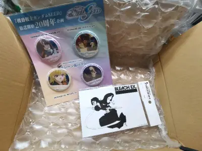 这次为了使用积分而选择了ep小航空件，顺便在它升价前赶紧体验一下。从合单开始算9天到手，可能由于国庆放假原因，在海关待到第三天才开始动。这次买的东西不多，丝滑过关～
名场面吧唧算上运费也比闲鱼上便宜很多，露琪亚相卡几乎没什么人出，单手太伤邮了，就一起买了