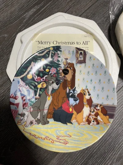 迪士尼米奇木质八音盒、小姐狗与流浪汉赏盘、睡美人赏盘。都好喜欢啊，个人非常喜欢中古的东西，觉得很精美，喜欢就好。