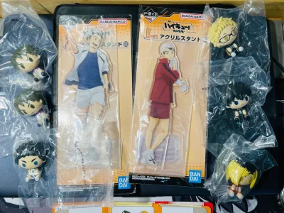 这波谷子都是排球少年一番赏，当时觉得这个坐姿豆豆眼超可爱，一上头就切了好几单，算不上好价，但是实物确实很可爱。挖煤姬还是一如既往的下单迅速，操作方便，总之是单机吃谷的首选。