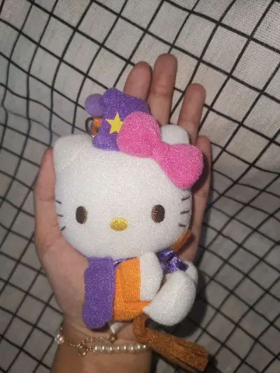 这次购物最满意的就是万圣节小挂件Kitty，包装很仔细，状态也很好，没有瑕疵。三个浴帽Kitty和我想的不一样，我以为是小的，结果这么大，下次一定不要看照片判断大小了，但是很香很干净。达菲毛绒小车车，很可爱，很迷你，就是状态不太好了。