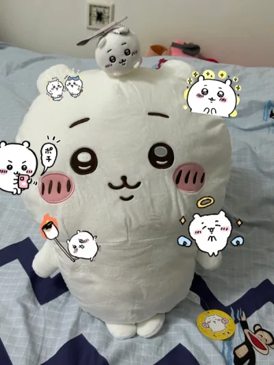 实物比照片可爱噢～等待的越漫长拿到手的喜悦越深。希望卖家大火！！是一个发货挺快的卖家！