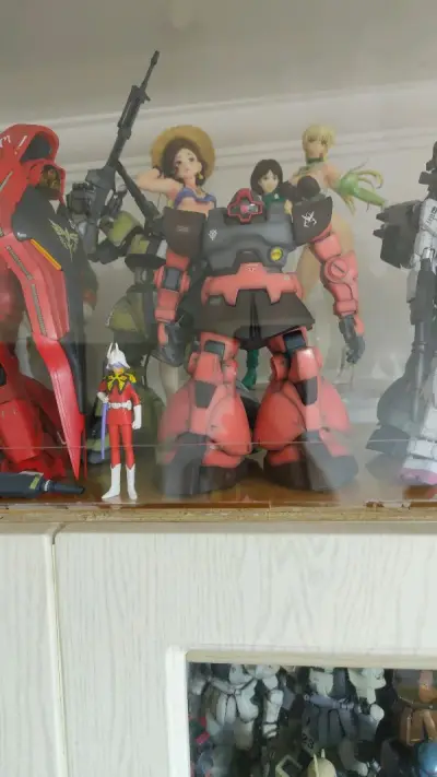 小日子制作的mg大魔喷漆成品，这个风格挺合我意，不素也不脏。另外还有一批造型村高达挂卡一起走海运打包。