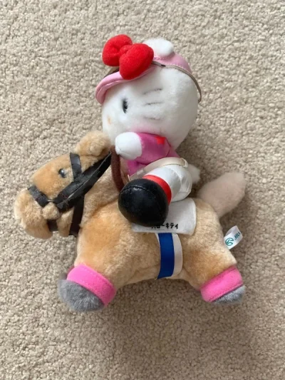 虽然买的挂件为主 看到好看的公仔也还是会收 这个赛马做的也太精致了吧！马绳还是皮的 小老鼠还抱了一只小老鼠很有趣！最近很喜欢蓝色的kitty