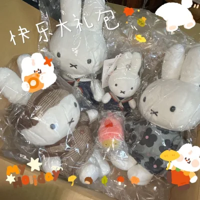 今天终于迎来了期待已久的海淘包裹，激动死了?✨这次到手了一套可爱的米菲玩偶，简直就是我的梦情?
ems包裹速度杠杠的，真的非常快！一打开包裹，就仿佛是打开了一个充满惊喜的香槟泡泡世界?
米菲们被小心翼翼地包裹在一层层的气泡膜中，保护得非常周到，一点儿损坏的痕迹都没有...