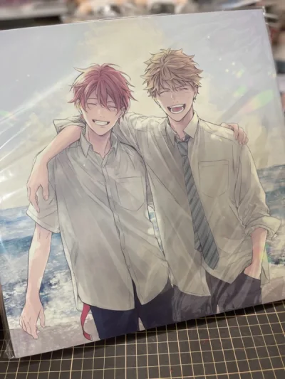 啊～又收到了喜欢的谷～开心～
given这个特典的图真的很绝！！图里的真冬真的很开心～虽然我喜欢冬夏，但是不妨碍我接受由纪的存在，竹马真的也很好啊！呜呜呜～

赤发白雪姬的原画附録美美的～

春树小立牌可爱！