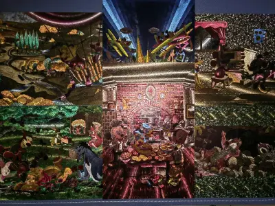        这次购买的粗闪明信片比较多，两份加起来有16张，还意外地获得卖家赠送的3张05年复活节明信片；40周年的明信片也不错；最难得的是这1984年东京迪士尼1周年的明信片册，很稀有、还很新。4位卖家包装得很用心，这次依旧是收获满满！