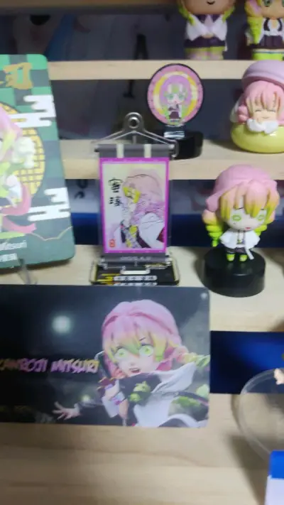 在平台看到了特别好玩的东西，迷你屏风有各种图案，非常喜欢。同时也买到了甘露寺蜜璃的立牌和岩柱立牌也不错