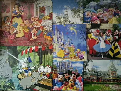        这批明信片，有上世纪七八十年代美迪和东迪的；还有2003年的贺年卡，银底色的7件套（散件很常见）以及3D明信片。重磅的要数东迪海洋20周年（2021年）的纪念版：6张明信片、1本便签和1支圆珠笔。收获满满！