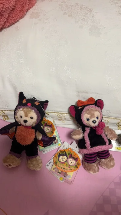 刚刚学会使用挖煤姬。这一次的真的好可爱呀！虽然卖家说了保存的不好，但是我的实际到手是全新的，就像刚从货架上拿下了一样，吊牌也都是齐全的，看见他们我心情一整天都很好！！开心开心。这个款式只有东京迪士尼才有。非常喜欢，非常满意。