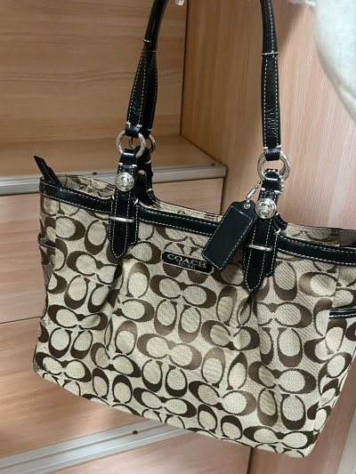 这次的包包一样很新啊啊啊，这款中古coach真的好美，挖煤姬我真的爱你！秋冬特别百搭，成色很好好喜欢！