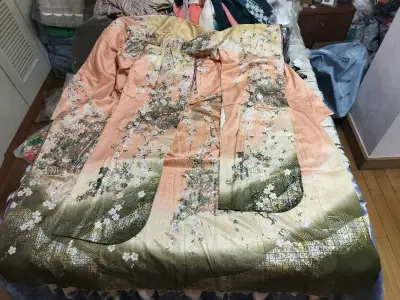 蹲了好久，终于在挖煤姬切到了心仪的中古和服，简直是圆梦时刻！平台分类清晰，自带翻译功能，商品详情里的纹样、尺寸介绍得明明白白，完全不用担心中文障碍 。
 
下单超方便，直接用支付宝付款，不用换外币，对海淘新手太友好了。选了竹蜻蜓物流，本以为要等很久，结果两周就收到了...