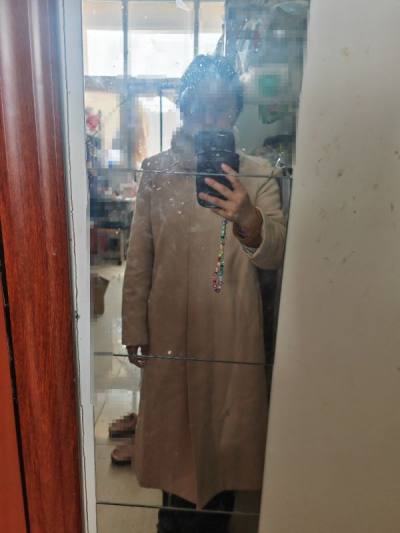 这次淘了中古大衣，几乎全新，兔毛+羊毛软软得很舒服，实物比图片好看很多，会继续在挖煤姬购物的#挖煤姬日淘 #vintage 