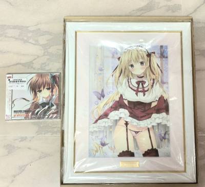 这次收了一副梱枝りこ的複製原画！太萌了！新家装修完就挂上！还收了染红的街道CD，这个galgame很好玩！妹控推荐！动画也还不错！收个CD收藏。用了竹蜻蜓+没基础!安全到达！推荐！