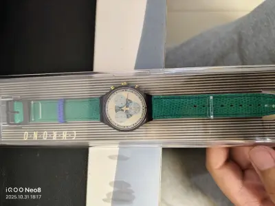 这次淘到一款喜欢很久的Swatch石英三眼表中古表，之前关注过一款但是保养的没有这个新，手表到手非常喜欢，手表走时正常。多亏了挖煤姬app日淘方便了不少。而且给了很多积分还能抵扣国际运费。这点我很喜欢，大力支持挖煤姬app发展的越来越好#手表 #  古董表 #挖煤姬...