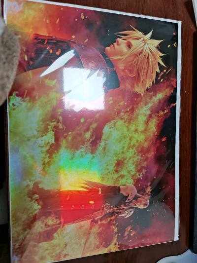 买了一次最终幻想7的复制艺术画，薄薄一张纸，正好一张不用交税就用竹蜻蜓运回来了非常划算，这张超大接近A3，挖煤姬用了好大好结实的盒子，买了个基础内部加固还放了一堆泡泡纸，拿到手非常nice