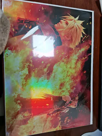 买了一次最终幻想7的复制艺术画，薄薄一张纸，正好一张不用交税就用竹蜻蜓运回来了非常划算，这张超大接近A3，挖煤姬用了好大好结实的盒子，买了个基础内部加固还放了一堆泡泡纸，拿到手非常nice