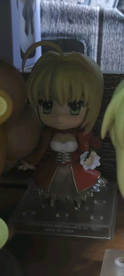 这一箱粘土人历经十多天海运终于到了，没想到saberlion是老版本的，没有支架?不过另一款十周年版电镀倒是帅得很，还有拿着鲜花的尼禄真心动?