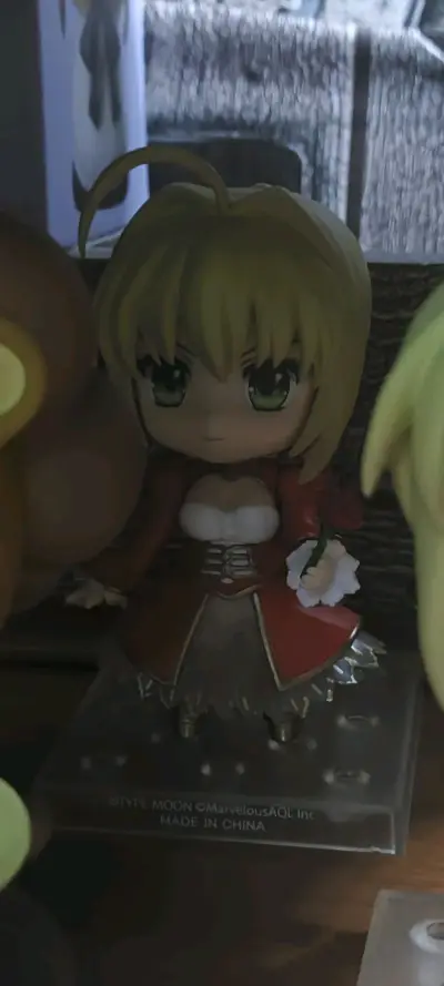 这一箱粘土人历经十多天海运终于到了，没想到saberlion是老版本的，没有支架?不过另一款十周年版电镀倒是帅得很，还有拿着鲜花的尼禄真心动?