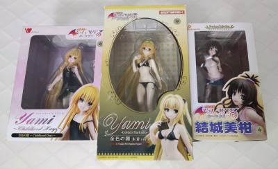 手办合集，这次在日淘任意门入手的是Tolove的三个手办，金色暗影和结诚美柑的相关手办，都是有些年头的手办了，但到手成色非常好，经历了不短时间的海运连箱子都没什么损伤，保护措施很到位。