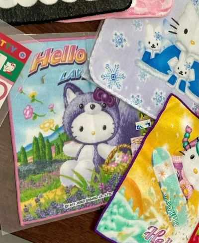 非常好价购入的kt手帕！！！这次入手的Hello Kitty主题周边质感很惊喜：包装上的角色图案色彩鲜艳、印刷细腻，拆开后看到的收纳用品做工规整，透明包装袋的设计也方便展示和保存。整体风格可爱又实用，很适合作为收藏或日常小物使用，是一次很满意的购物体验。挖煤姬物流也...