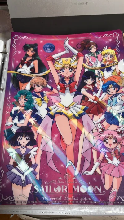 这是一套日本环球影城发售的美少女战士文件夹。是我特别喜欢的老动画的画风，两两一组的人物组合，内四战士和外四战士全员集合，非常好看！