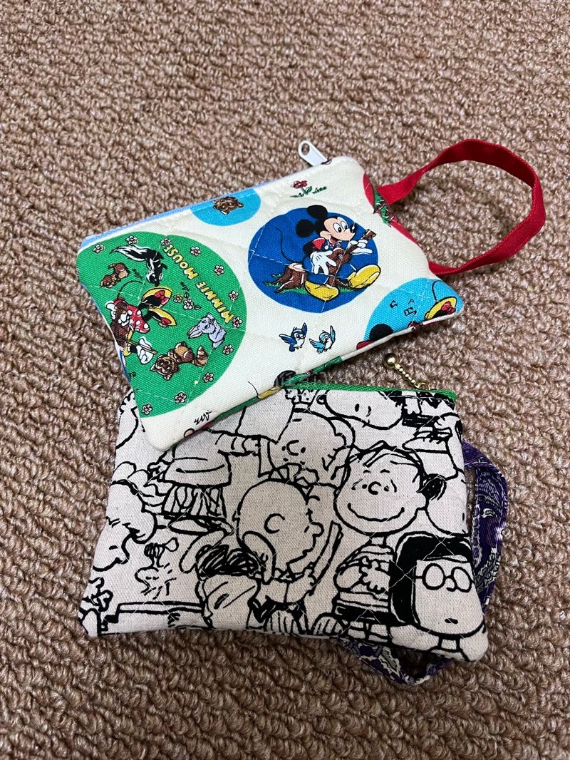 这次买到了非常稀有的两个帆布的类似零钱包，图案超级可爱应该全网都找不到同款的一个状态，还有别的米奇的小挂件小包包之类的都有，物流很给力呀