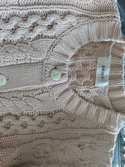 Deicy 粉色蝴蝶结系带毛衣