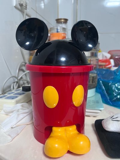 这次到了米奇的小垃圾桶，放在桌面上真的不要太可爱啦，还有到的一些便利贴挂件之类的，有全新和几乎全新的，品相都很好