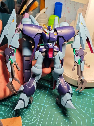 rx-160s 拜亚兰特装，比hguc更早的一款，首次立体化的产品，能掰也不至于瘫痪，早期涂装一般，蓝色发色还可以，很大一个，国内价格不太便宜