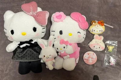 挖煤姬代切太靠谱！三丽鸥毛绒手感软fufu，Kitty和许愿兔毛绒都超可爱，还买到了绝版的三丽鸥毛绒发夹，超级萌，每一个都包装的严严实实，完全戳中少女心~