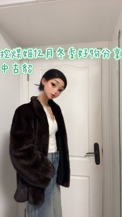 这次给大家分享一件我在挖煤姬买到的一件好价鱼骨纹的整皮中古貂，青果领的，软软糯糯的，毛针特别的亮，皮板也软，拥有一件中古貂，暖暖过冬不成问题，冬季好物中古貂必须提名，一键翻译功能让我的切煤体验超棒！#挖煤姬 ##挖煤姬##冬季好物 ##中古貂#