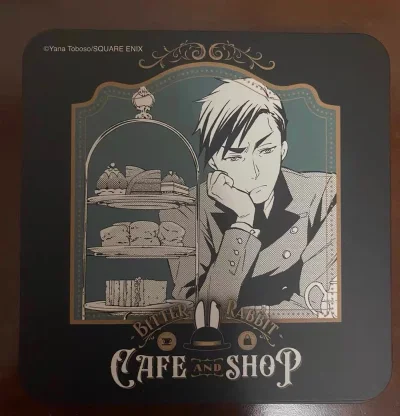 黑执事这一批cafe杯垫都很好看！尤其是这个鼓着脸吃饭的啵酱！超级超级萌啊啊啊！小教授的SQ吧唧也是很经典！