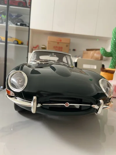 买的散货，虽然少了一些配件，但是外观完好不缺件，值得购买，总体来说体验非常的不错，一辆1:8的合金精致的捷豹车模