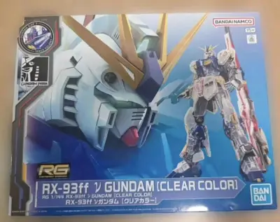 万代 彩透RG福冈牛RX-93ff基地限定，配色以彩透为主但是对于内构的展示程度一般，浮游炮设计比较简单，整体配色不错，基地限定，值得入手