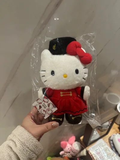 终于在挖煤姬圆梦两只中古Hello Kitty公仔！平台界面简洁、分类清晰，搜索时能看到公仔多角度高清图和成色详情，还能自动换算人民币，vx付款超方便。卖家打包超用心，裹了多层泡沫，收到时公仔绒毛柔软蓬松，老料质感绝了，没有明显瑕疵，和图片完全一致。物流全程可追踪，...