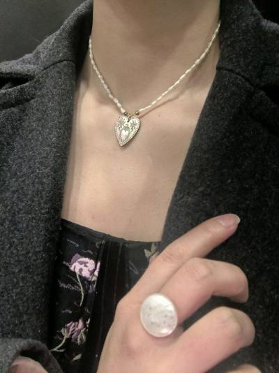 Agete黑蝶贝爱心吊坠分享