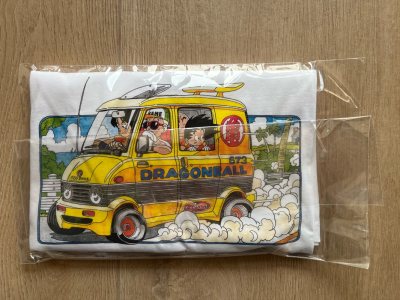 收到龙珠的联名T恤，全新带吊牌，非常满意，物流很快，包装也很好，实物和照片一样，还会在挖煤姬继续海淘。