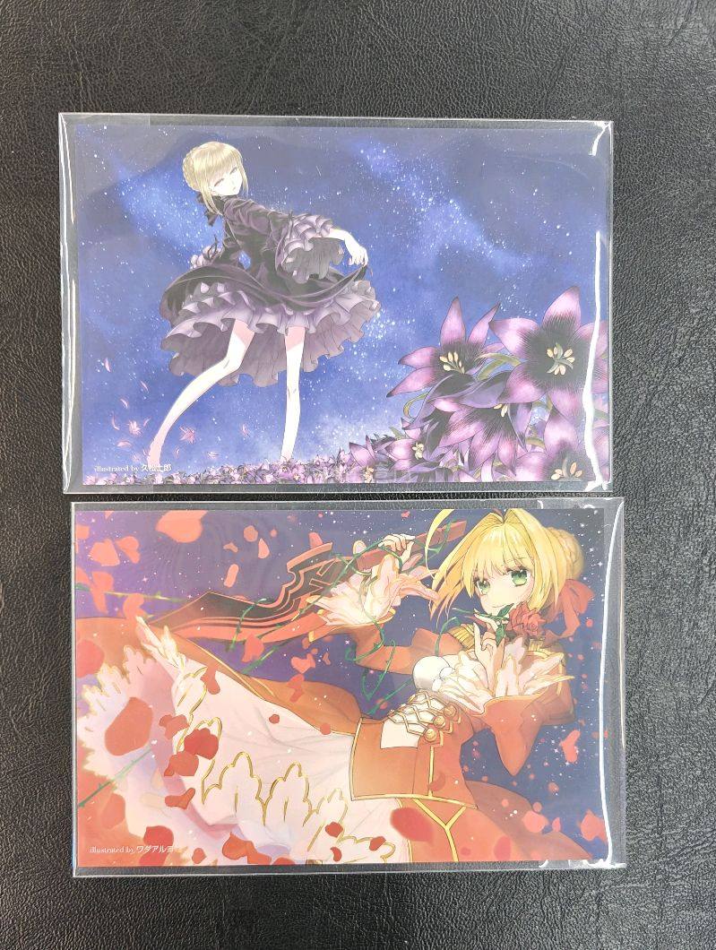 年末好物~这次在挖煤姬切到一堆fate一番赏明信片，当年没抽到，现在终于拿到手！美丽呀～挖煤姬响应下单快捷顺畅，物流可追踪，打包安全，货物无损顺利到手!