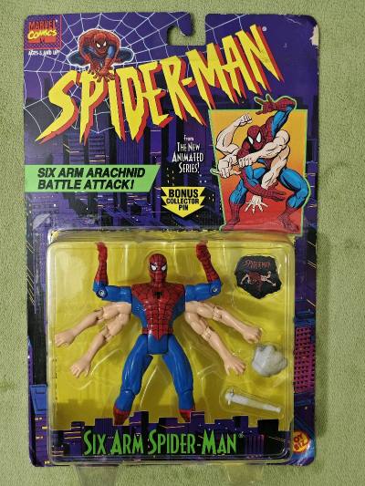 淘到这款六臂蜘蛛侠老玩具太惊喜了！包装完整，人偶关节紧实，附赠的收藏徽章也没损坏，复古质感直接拉满，太值了！