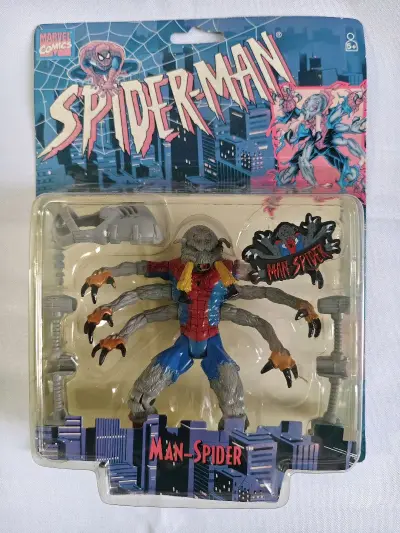 挖到宝了！90年代的Man-Spider和六臂蜘蛛侠老玩具，包装完好细节拉满，关节可动超丝滑，漫威老粉DNA狠狠动了?
