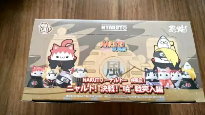 近期海淘了mega cat忍喵系列第三弹“晓战突围”，这一弹对应火影忍者疾风传开头的剧情，每只喵都很可爱，最喜欢的是趴趴卡卡西和头顶粘土炸弹的迪达拉。我是通过挖煤姬在amiami网站整盒购入的。此外还在rakuma和煤炉购入了一些纸片谷。