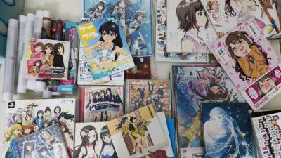 偶像大师周边相关，感觉像是捡漏了退坑出物，数量很多。相关海报，漫画和cd都有，整体包裹重量偏高，走海运路线最合适不过。到手包裹无损伤，包装完美。